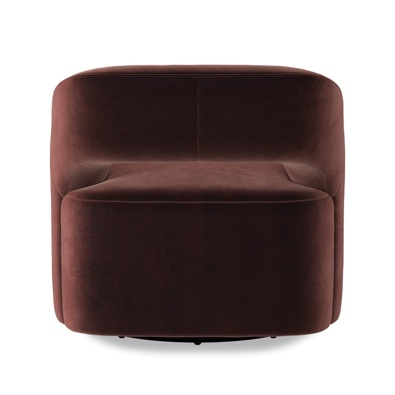 BLYTHE Swivel Armchair Chair with Ottoman, Surrey Plum Cotton Blend