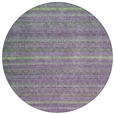 Machine Washable Indoor/Outdoor Xhevrie Purple Rug