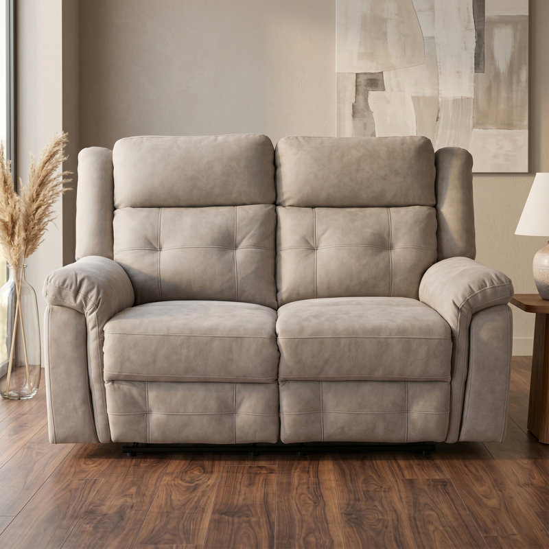 Bonachea 2 Seater Reclining Loveseat, Light Grey