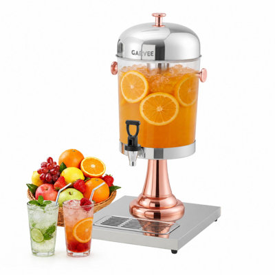 2.2 Gallon Stainless Steel Beverage Dispenser with Ice Core