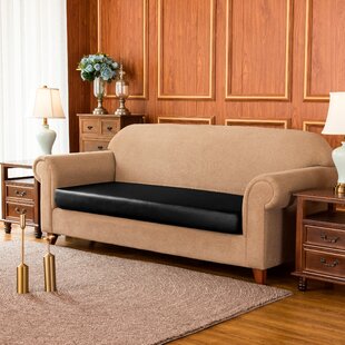 Faux Leather T-Cushion Sofa Slipcover