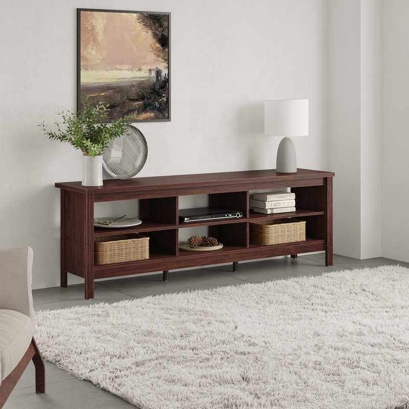 Darsy Unfinished TV Stand for TVs up to 75", Rustic Brown