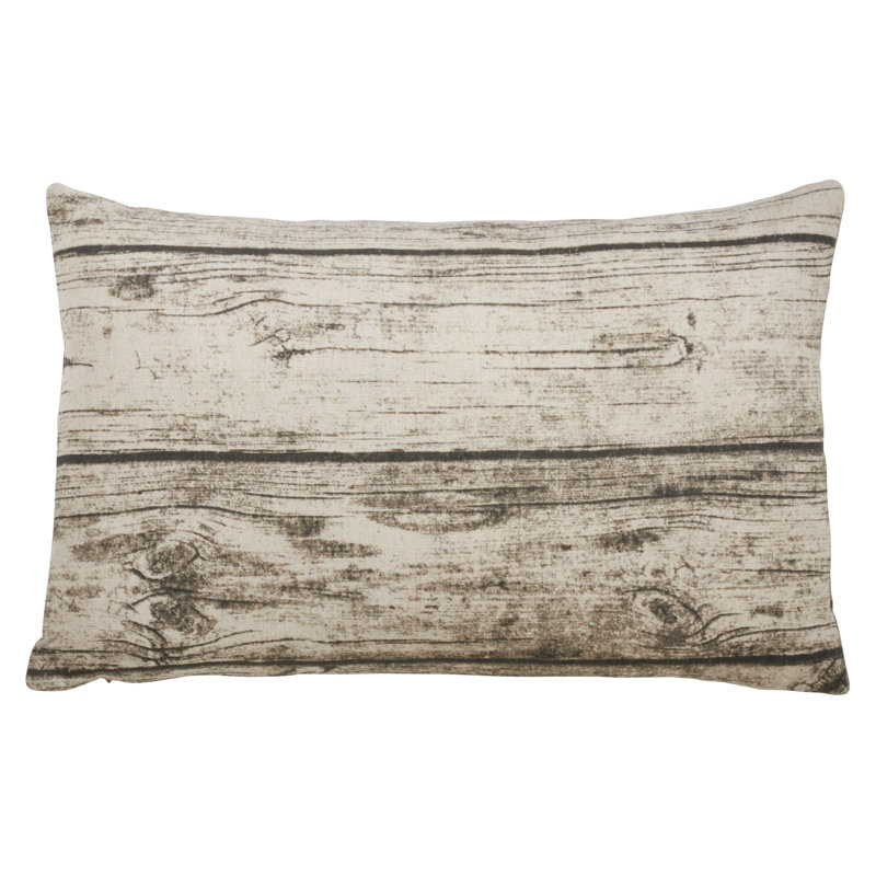 Rustic Wood Print Cotton Throw Pillow