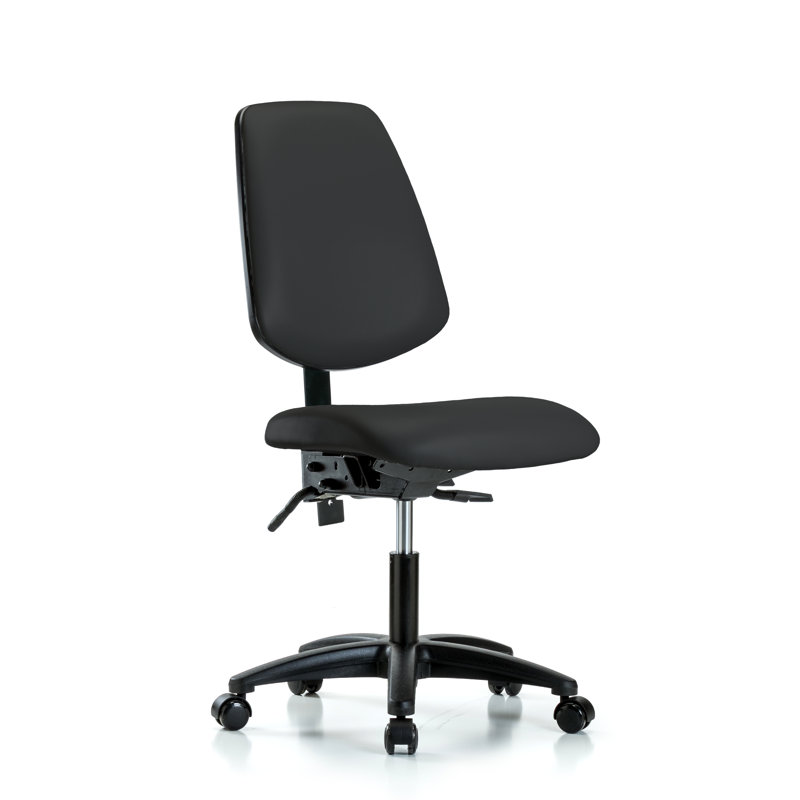 Chaise de travail Evelin, Noir, Non inclus, Roulettes