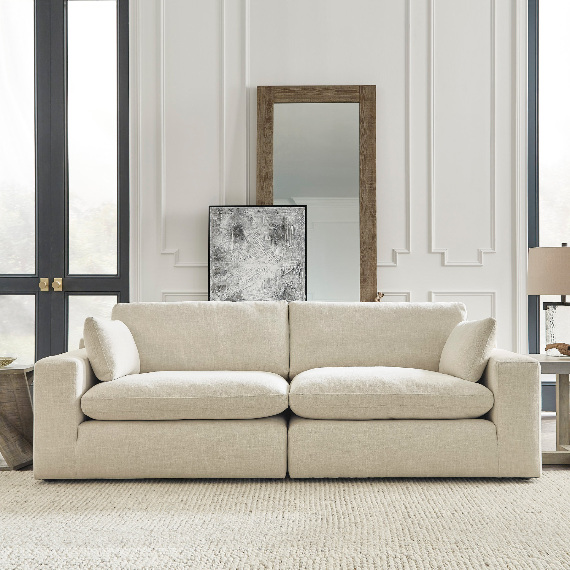 Ebern Designs Elyza 102" Square Arm Modular Sofa with Reversible ...