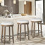 Ensemble de deux tabourets de bar avec fonction pivotante à 360 °, fabrication en bois, siège rembourré en tissu, idéal pour la cuisine, la salle à manger et le salon