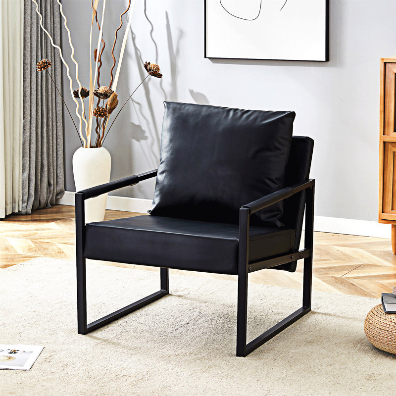 Fauteuil d'appoint rembourré, Noir