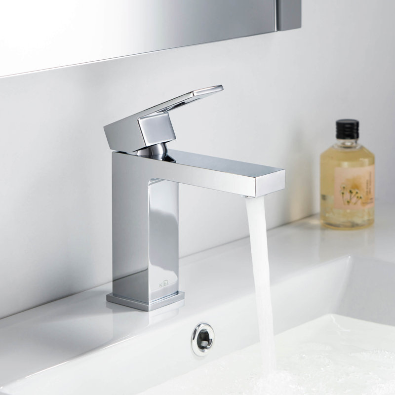 Cube Single-handle Bathroom Faucet, Chrome, Drain Assembly Not Included