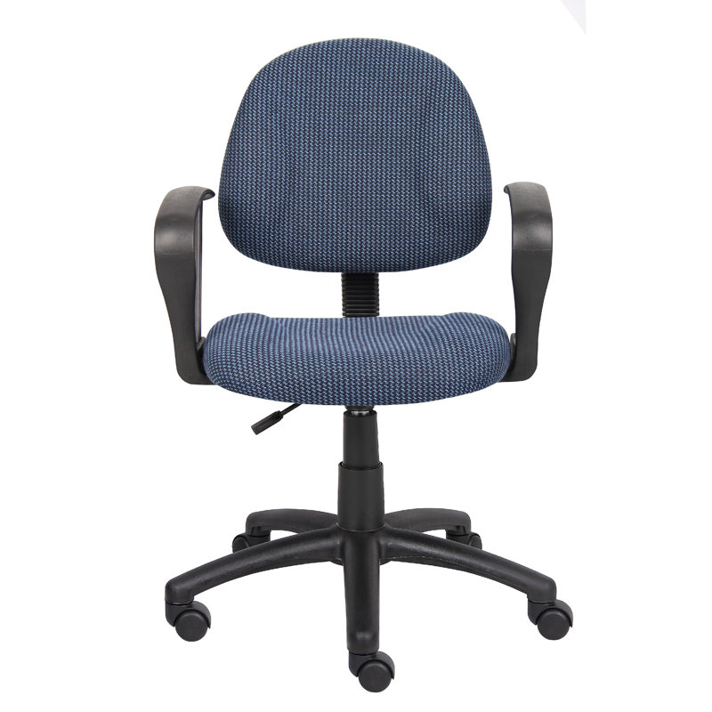 Jea Swivel Posture Chair, Loop Arms, Blue Tweed, Rolling Wheels, Blue