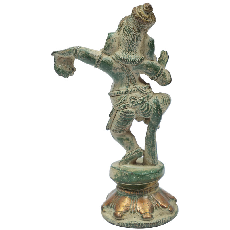 Ganesha dansant 5 po en laiton, Vert