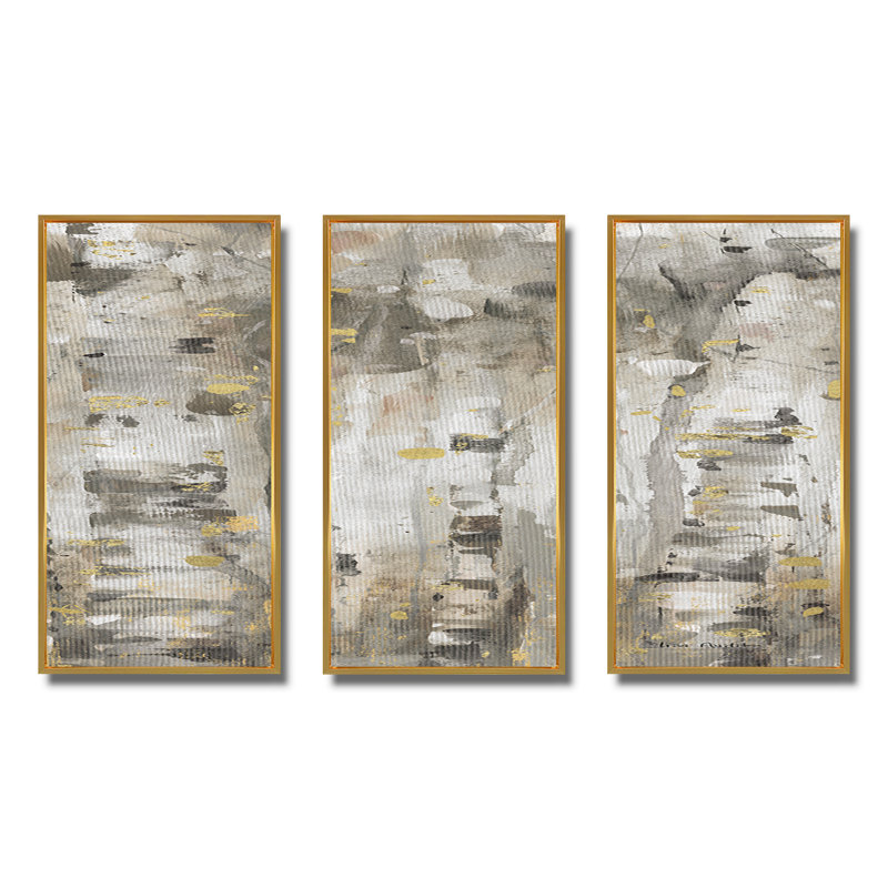 The Modern Gray Forest II - Farmhouse, ensemble d'art mural sur toile encadrée, 3 pièces, H 28 po x l 36 po x P 1 po