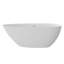 Baignoire autoportante de 59 po à surface solide, baignoire de trempage autoportante en résine de pierre de luxe avec trop-plein et bonde escamotable pour salle de bain contemporaine, blanc mat-123339682