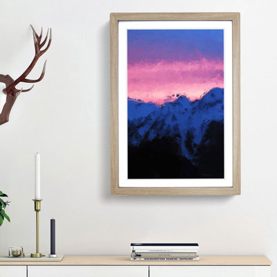 Mountain Sunset in Sion Switzerland in Abstract - Picture Frame Graphic Art Print