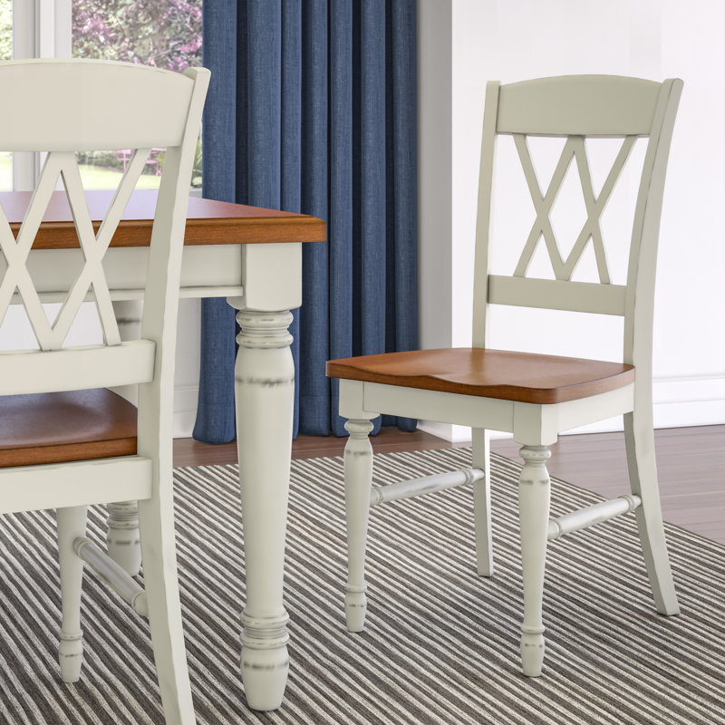 Monarch White and Oak 5-Piece Dining Set with Double X-Back Chairs