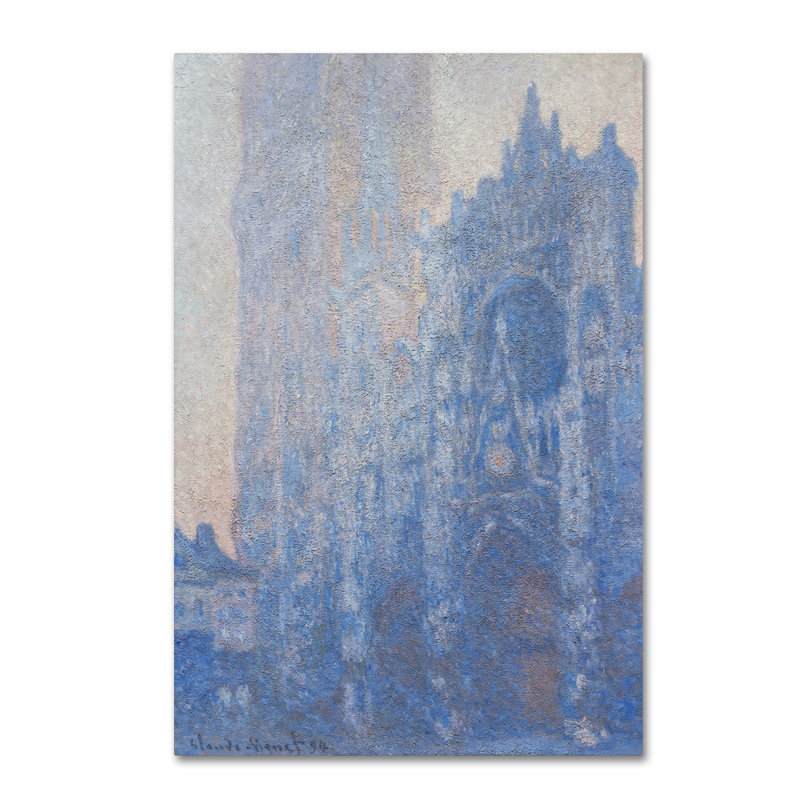 « rouen cathedral facade », reproduction sur toile tendue, H 24 po x l 16 po