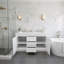 Jariel 60 po L x 20 po P 2 portes et 3 tiroirs Meuble-lavabo avec évier simple et Comptoir en Acrylique