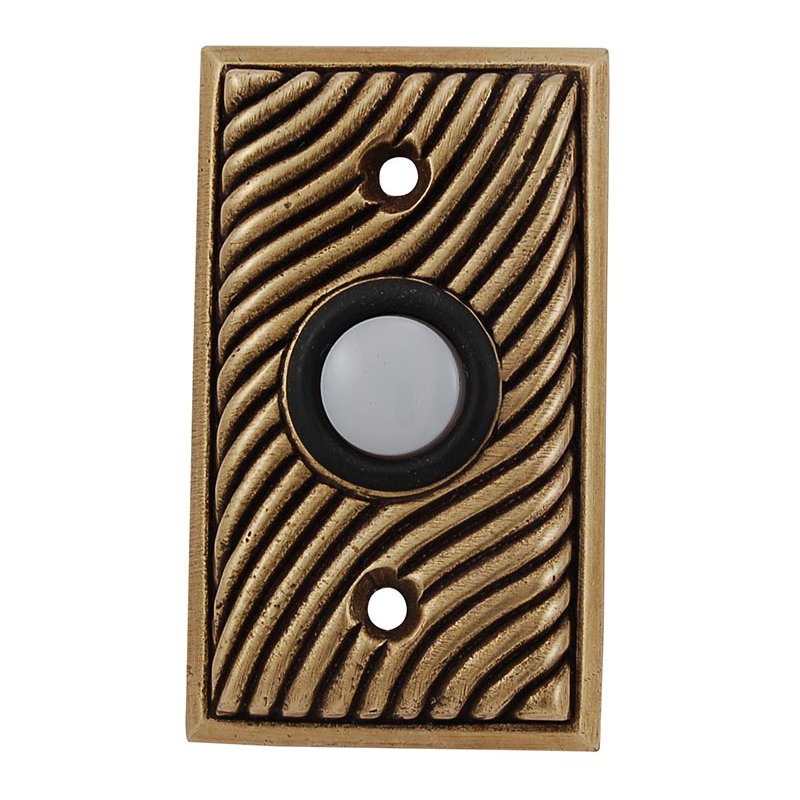 Sanzio Push Button, Antique Brass