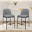 25" Seat Height Upholstered Counter Stool with Metal Frame, Backrest, and Footrest-1046714253