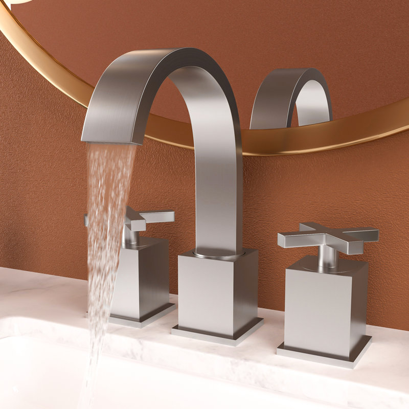 Widespread Lavatory Faucet In Matte Black - Materials With Solid Brass And Stainless Steel, Pop Up Drain, 2 Water Supply Lines For A Contemporary Brushed Nickel Made Of Includes Drain Luxurious