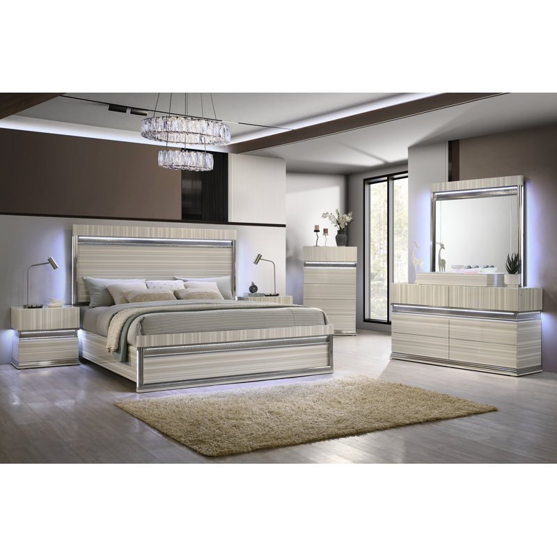 Ensemble de 6 pièces pour très grand lit Carrar, Très grand lit
