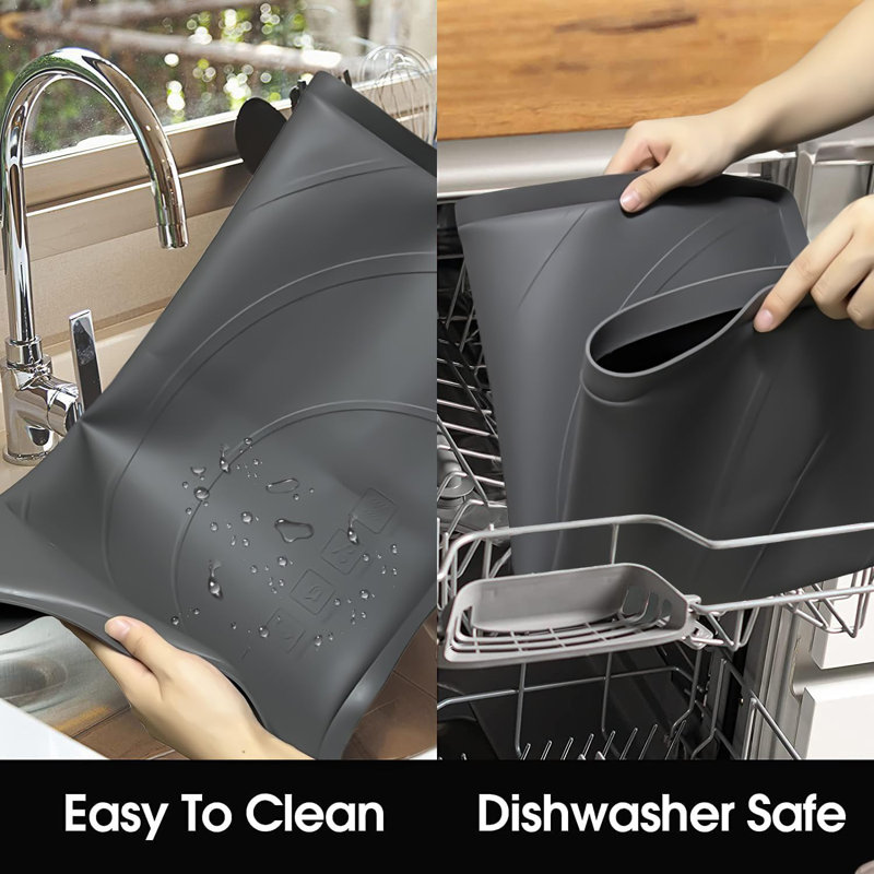 53.5"X26.8" Washer And Dryer Covers For The Top, Non-Slip Silicone Washer Dryer Top Protector Mat