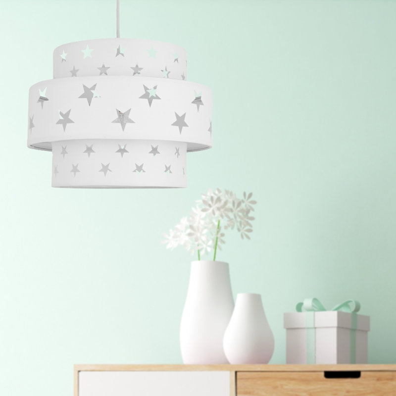 Achraf 22cm H Cotton Drum Pendant Shade, White