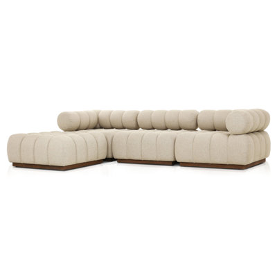 Cindell Outdoor 3Pc Sectional W/ Ottoman-Hayes Cream -  Orren Ellis, 1246E02B24554BCC9FE63378076925EB