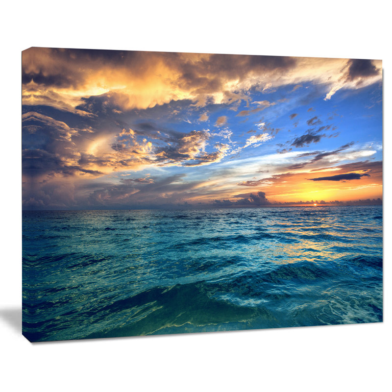 Exotic Tropical Sunset Beach Canvas Print, 20" x 12"