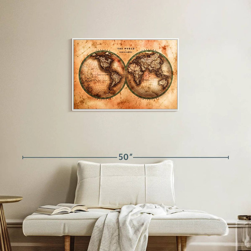 Hémisphères rustiques Reidy, Cadre flottant blanc, 31 po x 21 po