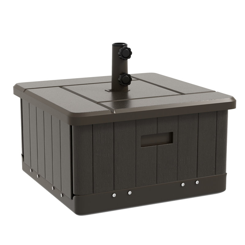 Capacité de 175 lb pour table de parasol, 31 po, brun, roulettes et poignées pour une utilisation à l'extérieur, base de patio 31, bac à fleurs, capacité, mouvement simple dans le jardin