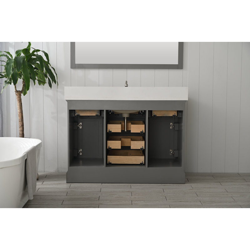Ensemble de meuble-lavabo simple 48 po Zoila, Gris