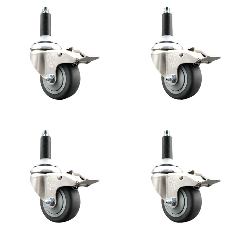 Swivel Stem Caster, 3.5" H x 3.5" W