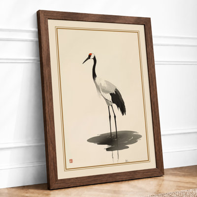 Crane in Stillness Japandi - Framed Print