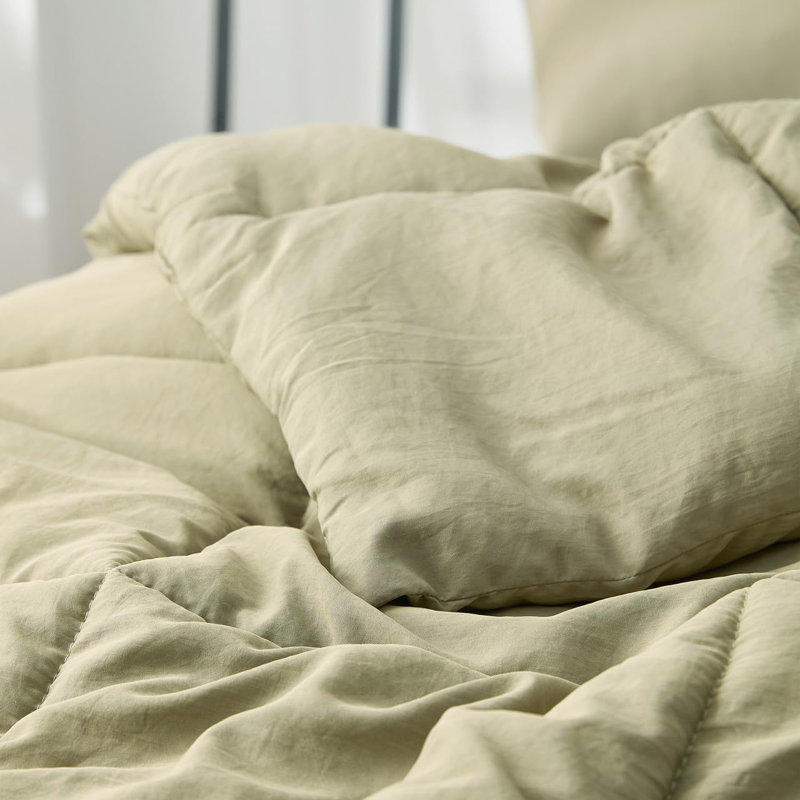 Ensemble d'édredon surdimensionné Coma, Édredon pour lit simple TG + 1 taie décorative, Vert