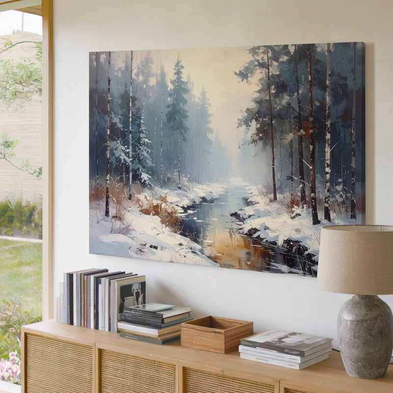 Toile Misty Winter Stream, H 9 po x l 12 po