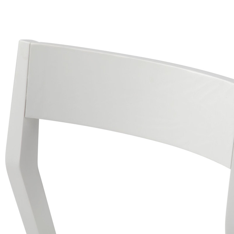 Chaise de salle à manger moderne en bois massif avec coussin rembourré (paquet de 2), Blanc, Ardoise