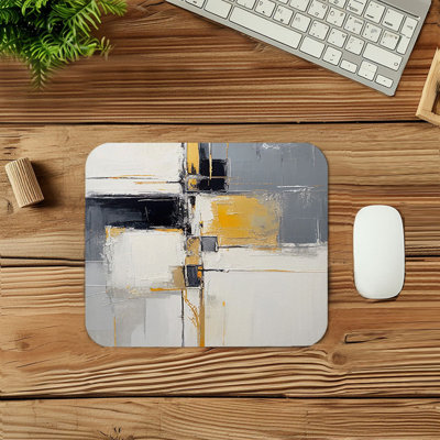 Abstract Balance Paint Brush Strokes Transitional Gaming Cute Office Laptop Desk Pad Gift Mat Square Rectangle Non-Slip Mousepad