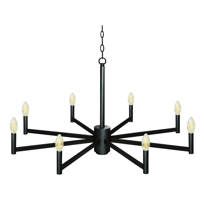 Crysta Corrigan Studio® avec lustre E12 (8) x 60 watts au fini noir mat, Noir