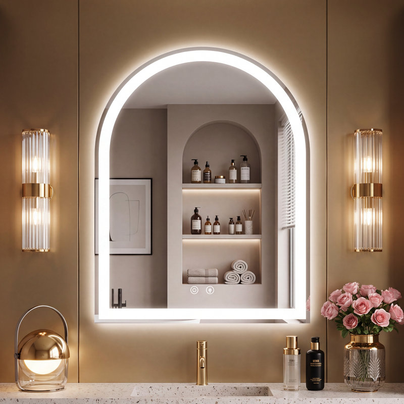 Miroir de salle de bain mural à DEL, 27,56 po x 16,69 po