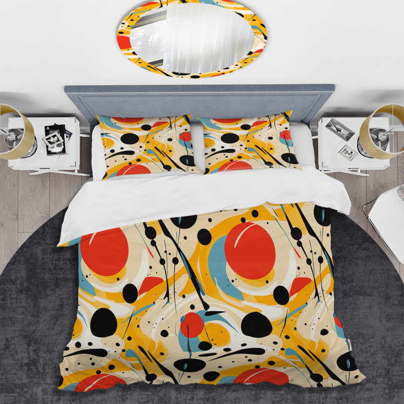 Ensemble de housse de couette Red Popart Lichtenstein Lines Matrix II, Housse de couette pour très grand lit et 2 très