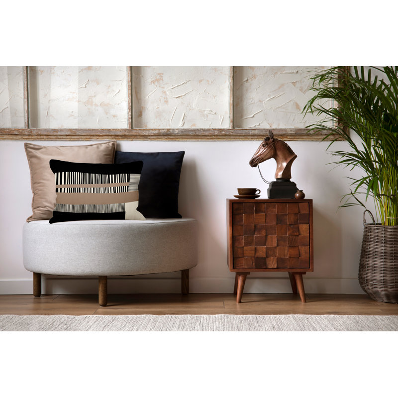 Housse et insert de coussin rectangulaire intérieur / extérieur en polyester / mélange de polyester Chamu, Beige