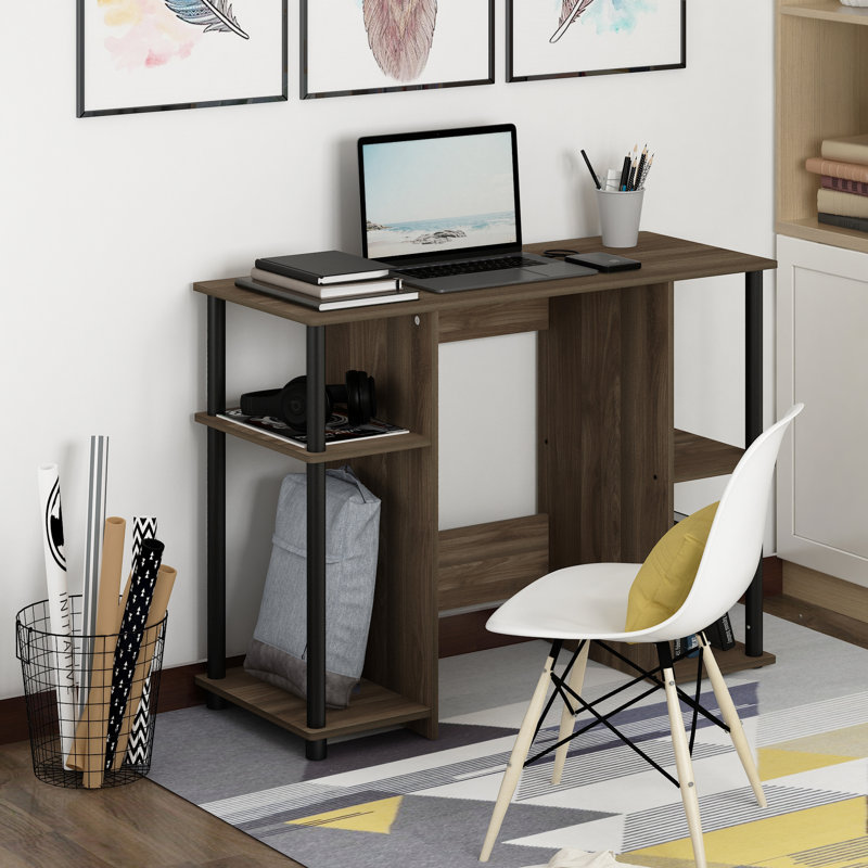 Lansing Computer Desk, Columbia Walnut/Black
