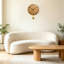 Horloge murale à pendule en bois massif ton bois naturel avec chiffres en relief