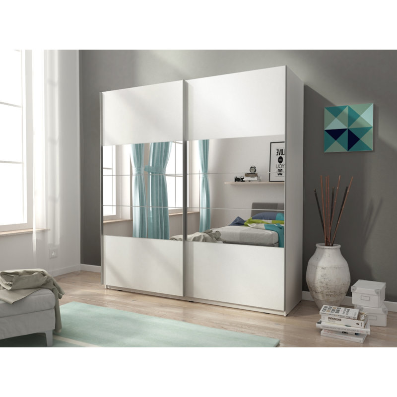Anacletus 2 Door Manufactured Wood Wardrobe, H214 x W200 x D63cm, White