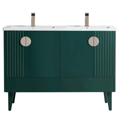 Saimah 47.25'' Double Bathroom Vanity with Ceramic Top