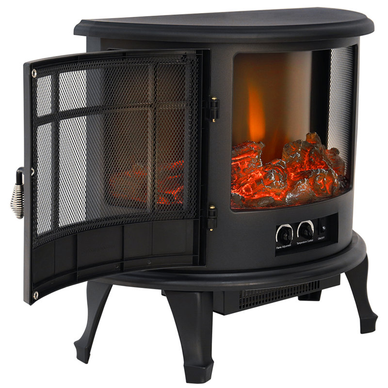 Marlow Home Co. 60cm W Black Electric Fireplace