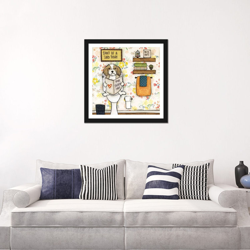 « Turd Today » par Jamie Morath-impression, H 24 po x l 24 po x p 1 po, Papier encadré noir, Blanc