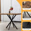 Table de salle à manger 38,6 po de style Mid-Century moderne, brun et fer, peu encombrante, facile à nettoyer pour la chambre à coucher,