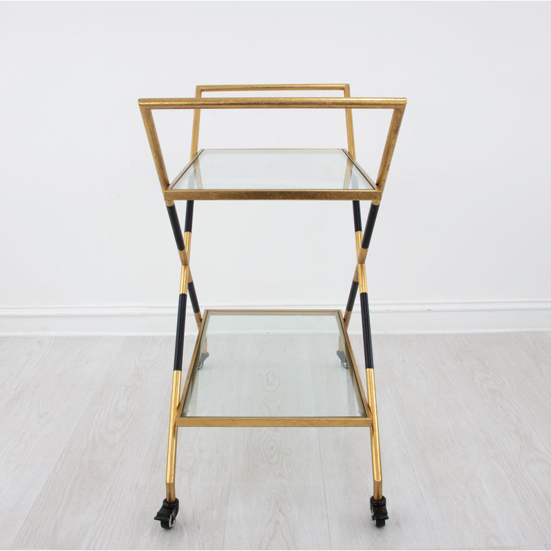 Lisa Bar Cart, Gold/Black