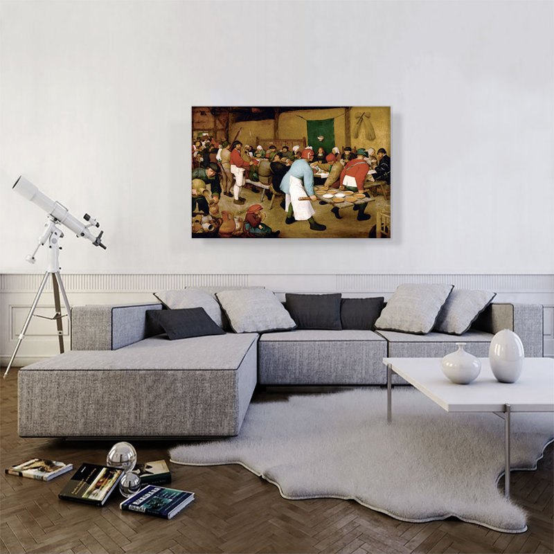 " The Peasant Wedding 1569 " by Pieter Bruegel The Elder Painting Print, 26" H x 40" W x 0.75" D